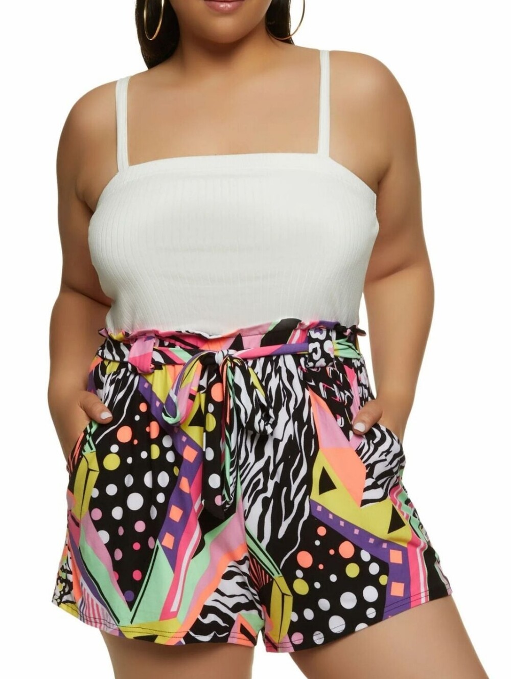 Jolie And Joy Retro Abstract Romper, Size 3X
